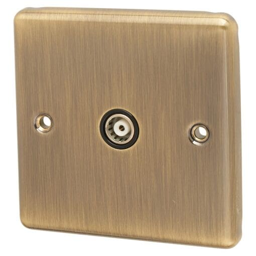 5x Eurolite Enhance Decorative 1Gang TV Coaxial Socket -Antique Brass 704545