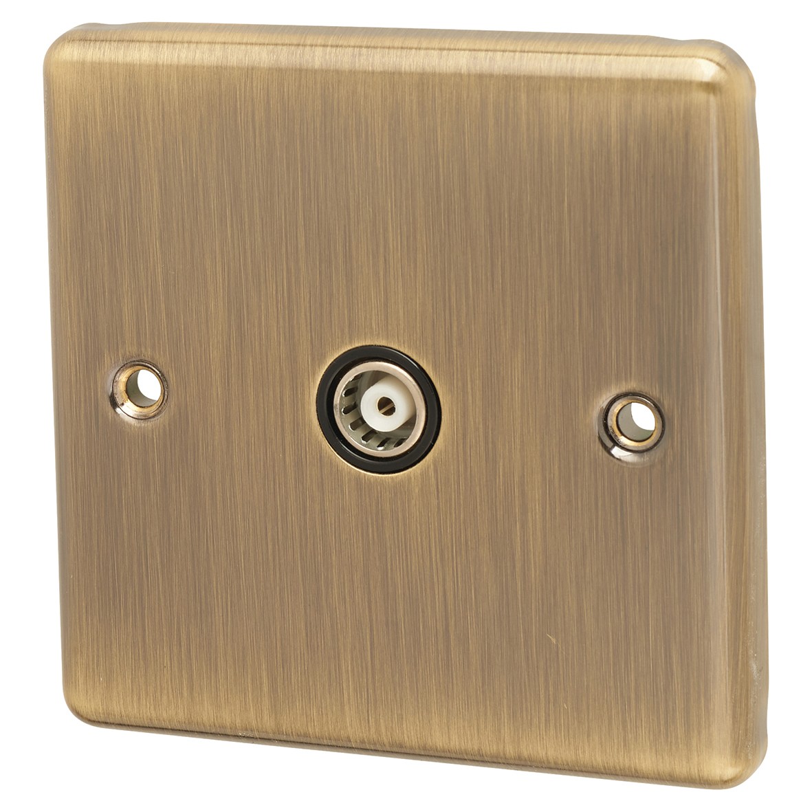 5x Eurolite Enhance Decorative 1Gang TV Coaxial Socket -Antique Brass 704545