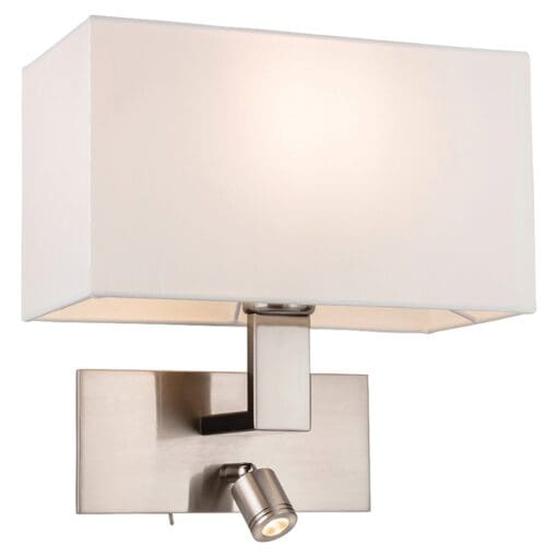 Altro Raffles Indoor Wall Light with Reading Light and Cream Shade - Br 710763