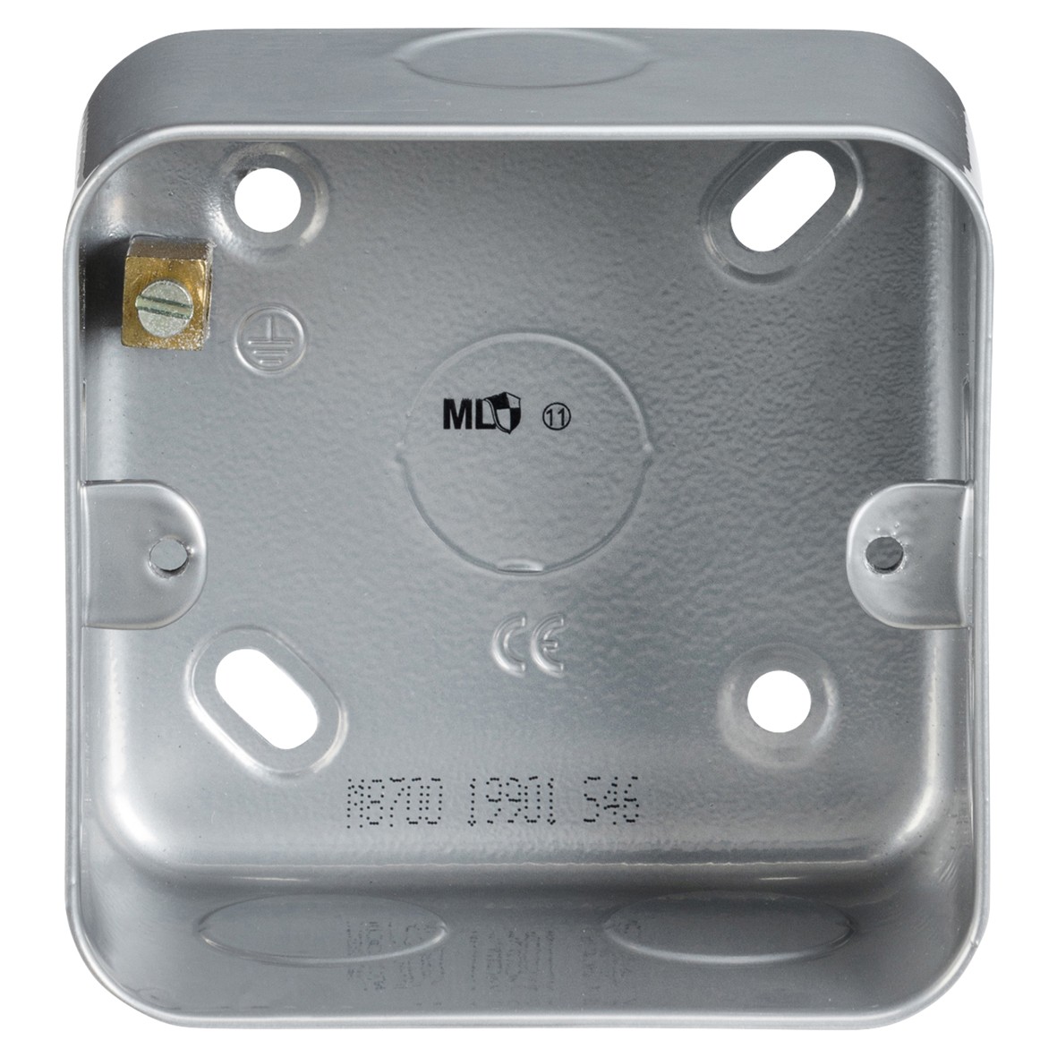 5x Knightsbridge 1-2 Gang Metal Clad Grid Switch Surface Back Box -44mm 714316