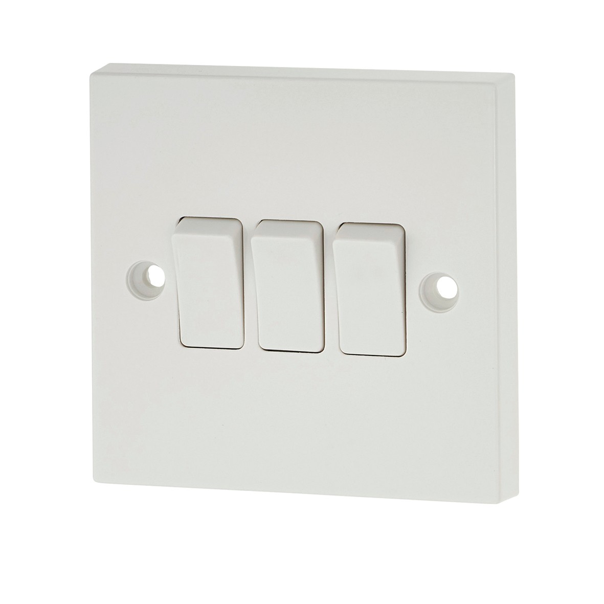 5x BG 10A 3 Gang 2 Way Plate Switch - White 718196