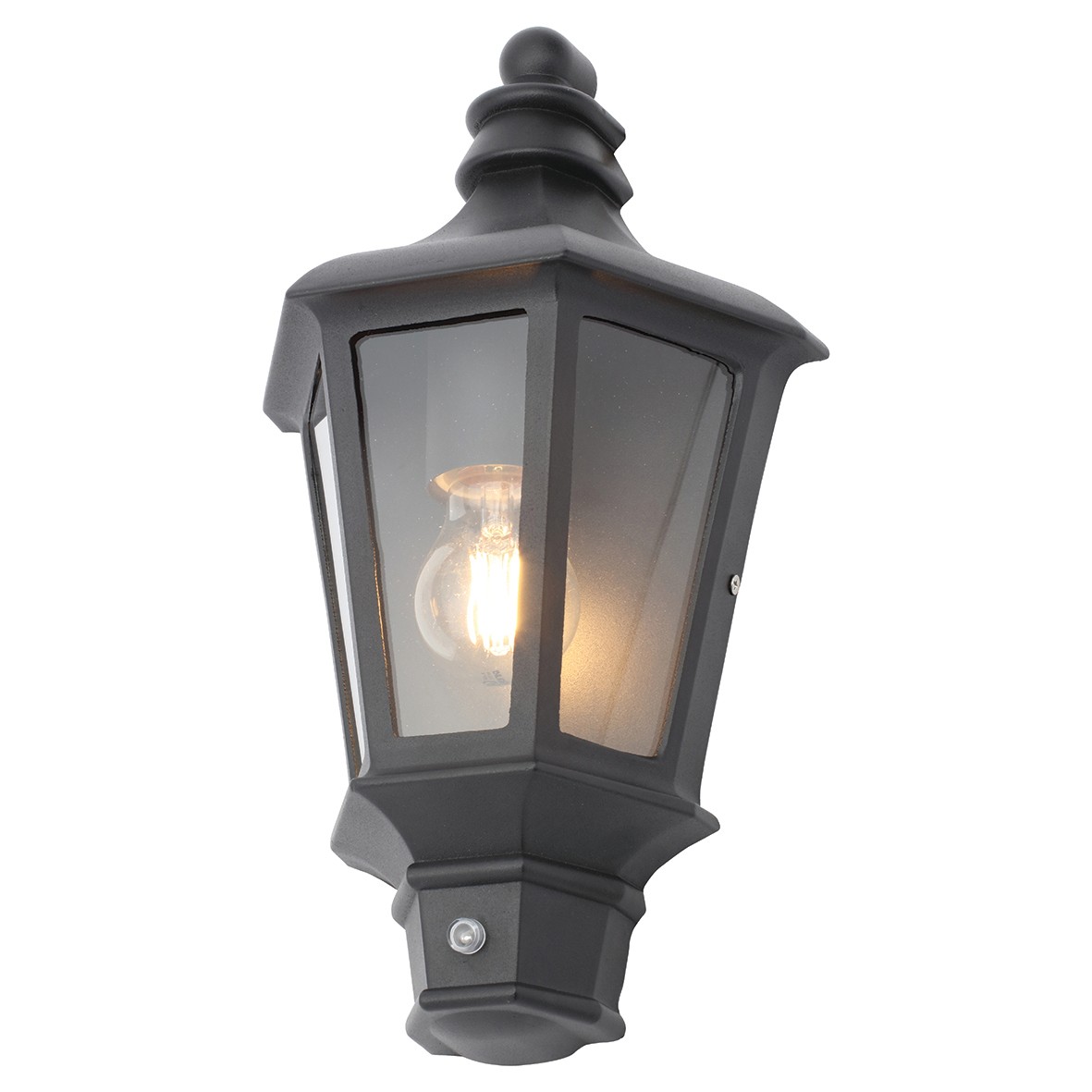 Forum Persei Half Lantern With Photocell Sensor - Black 721546