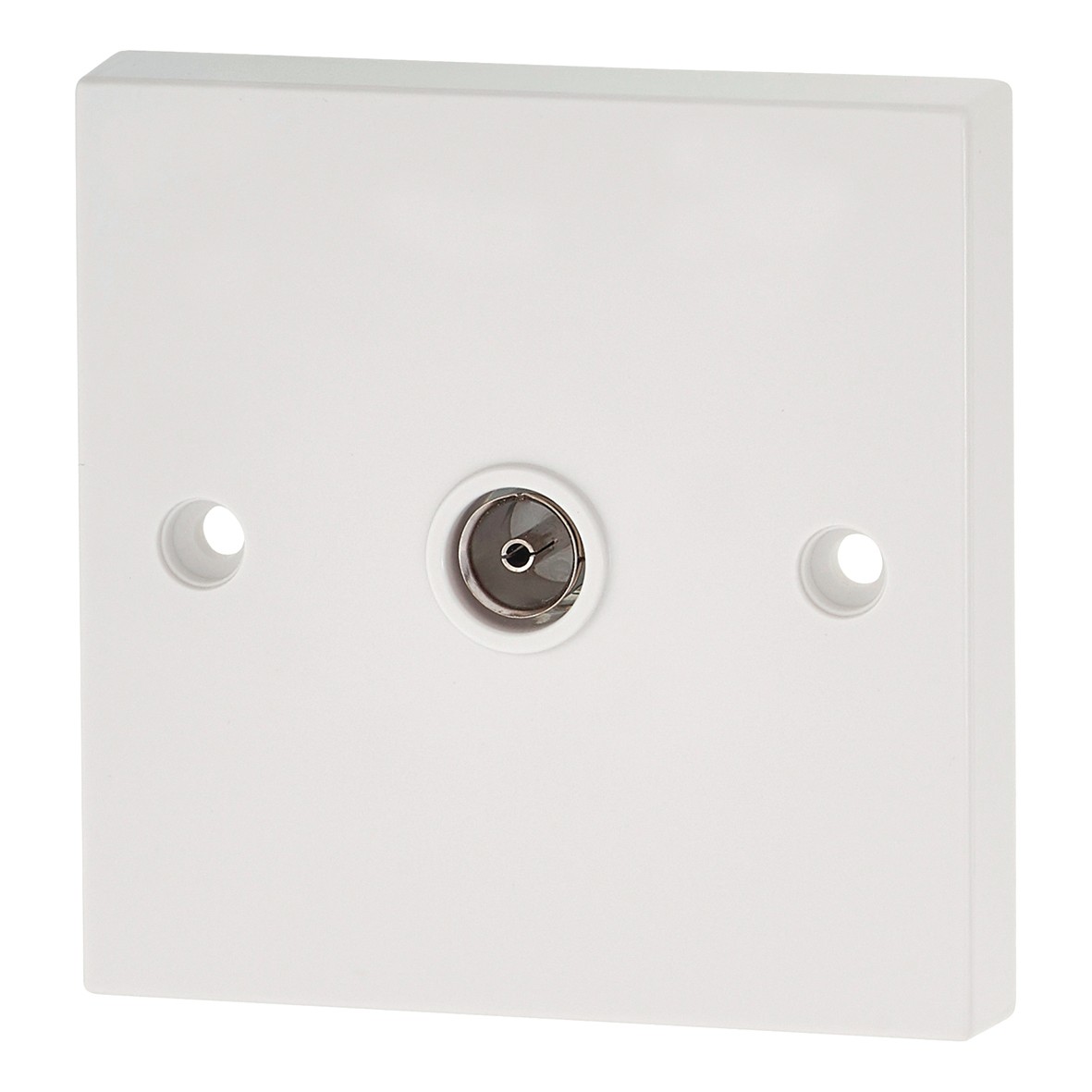 1 Gang Isolated Co-Axial Socket - White - Square Edge 731611