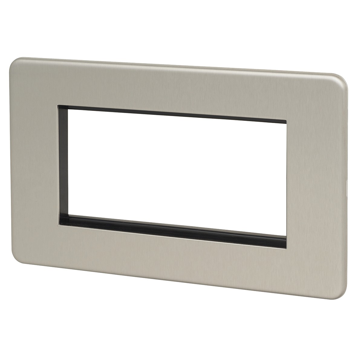 Knightsbridge 4 Gang Modular Faceplate - Brushed Chrome 735467