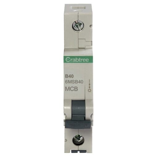 5x Crabtree Loadstar 40A 6kA Single Pole MCB - Type B 737083