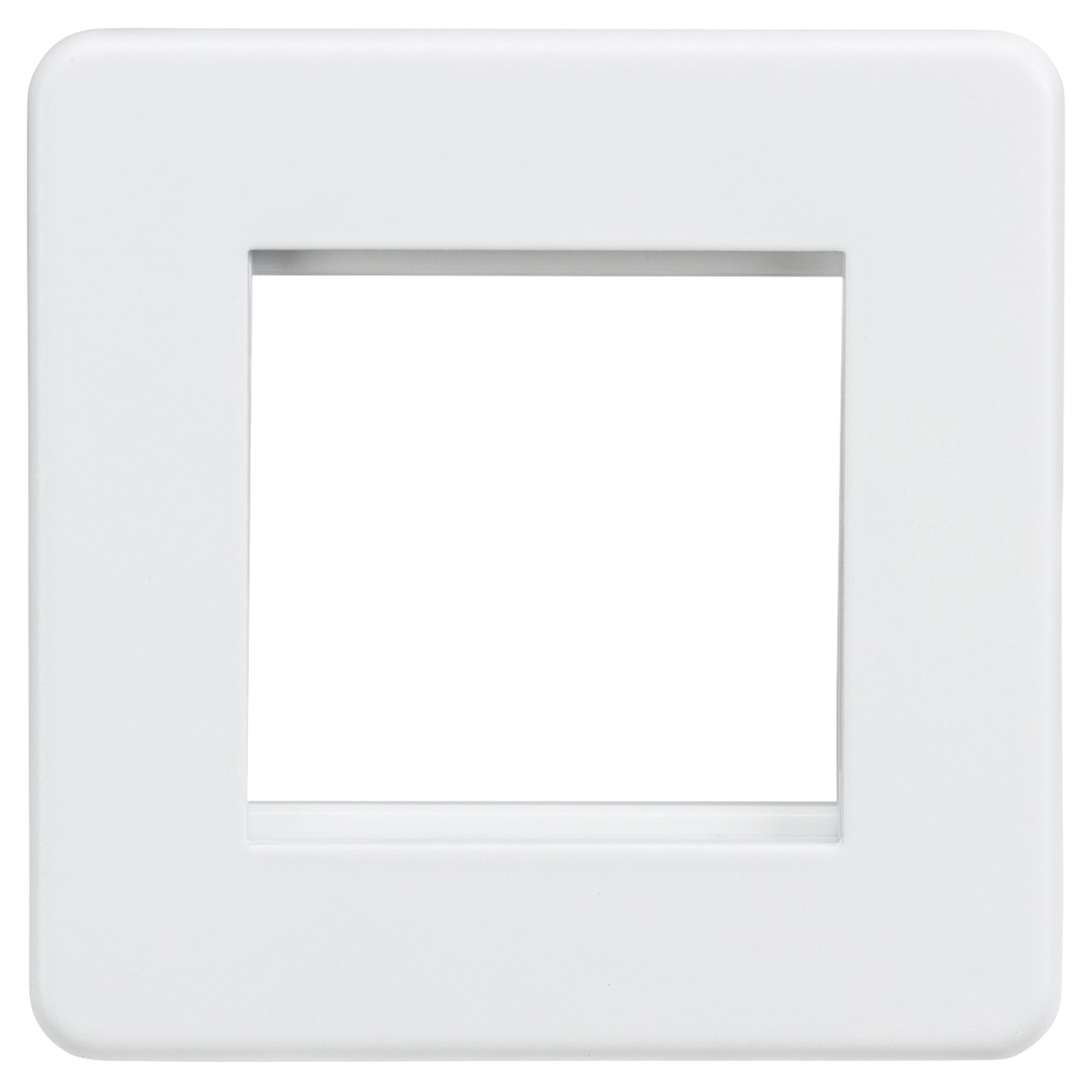 Knightsbridge 1 Gang 2 Module Euro Faceplate - Matt White 741841