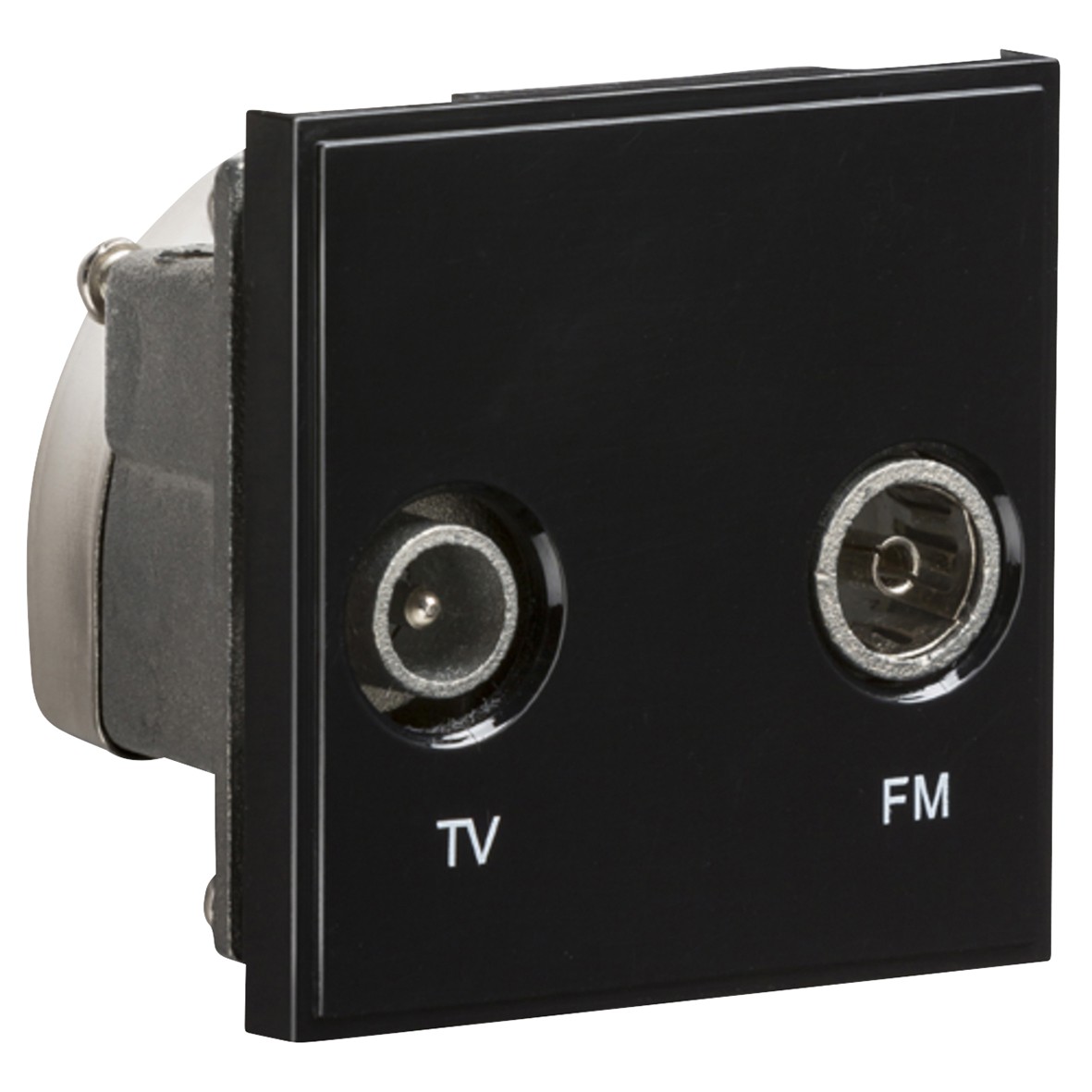 Knightsbridge 1 Gang TV + FM/DAB Outlet Diplexer Euro Module - Black 743563