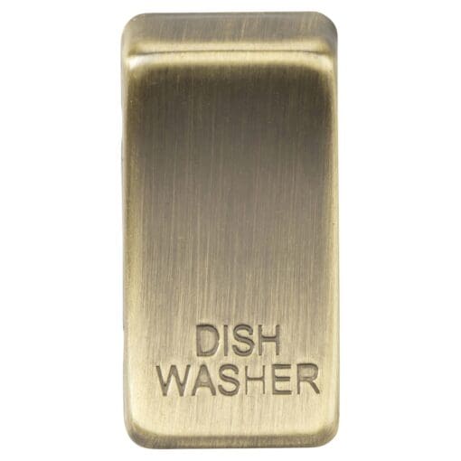 Knightsbridge Printed Grid Switch Rocker - Dishwasher - Antique Brass 752097
