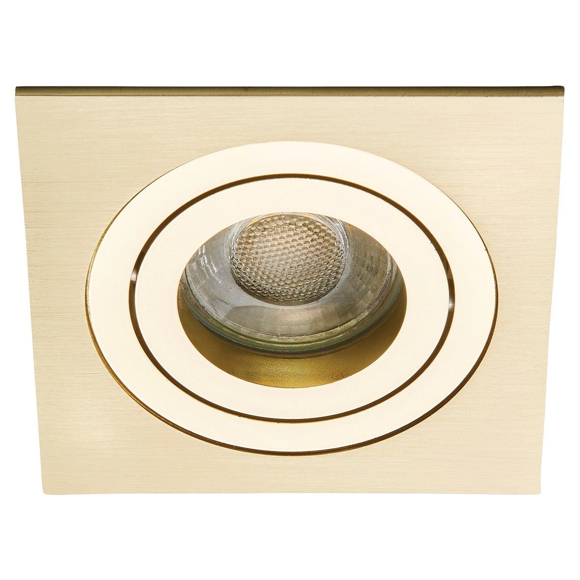 Forum Pasto LED Single Square Adjustable Downlight - Satin Brass 756067