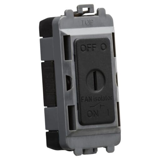 Knightsbridge 10A Triple Pole Fan Isolator Key Grid Switch - Matt Black 757876