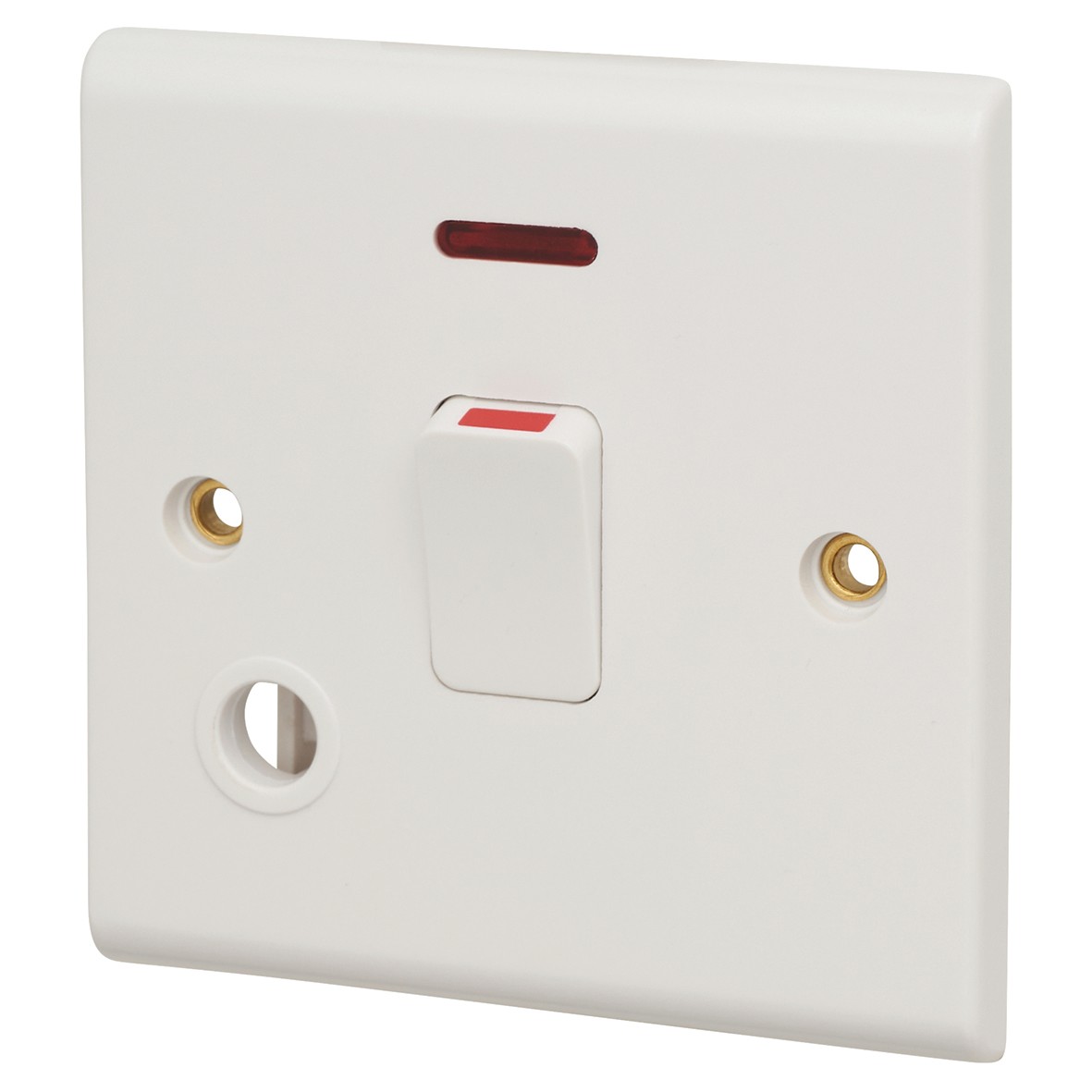 5x Deta 20A 1 Gang Double Pole Switch Flex Outlet with Neon - White 764670