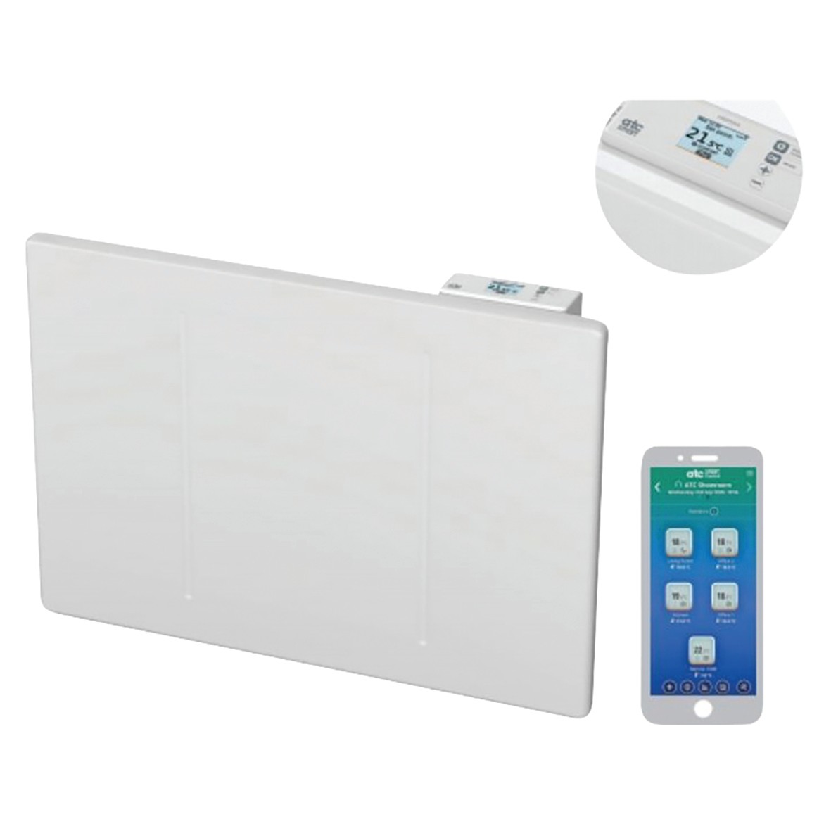 ATC Merida RF 1000W Smart Digital Panel Heater - White 768870