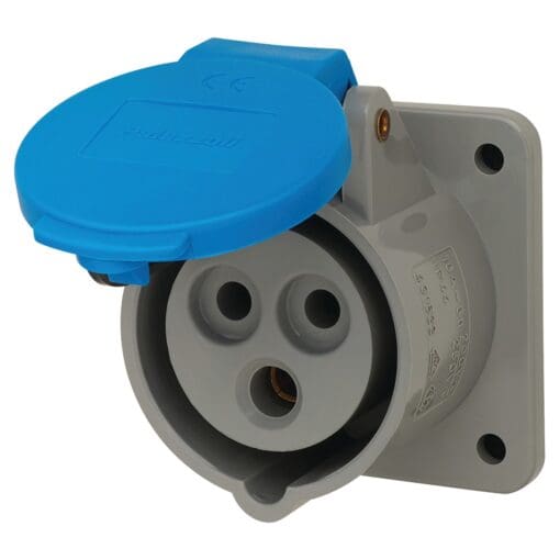 16A 2 Pin & Earth Panel Socket - Blue 771501