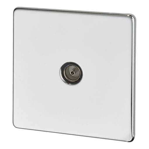 BG Screwless Flatplate 1 Gang Co-Axial & Satellite Socket - Polishe 777310