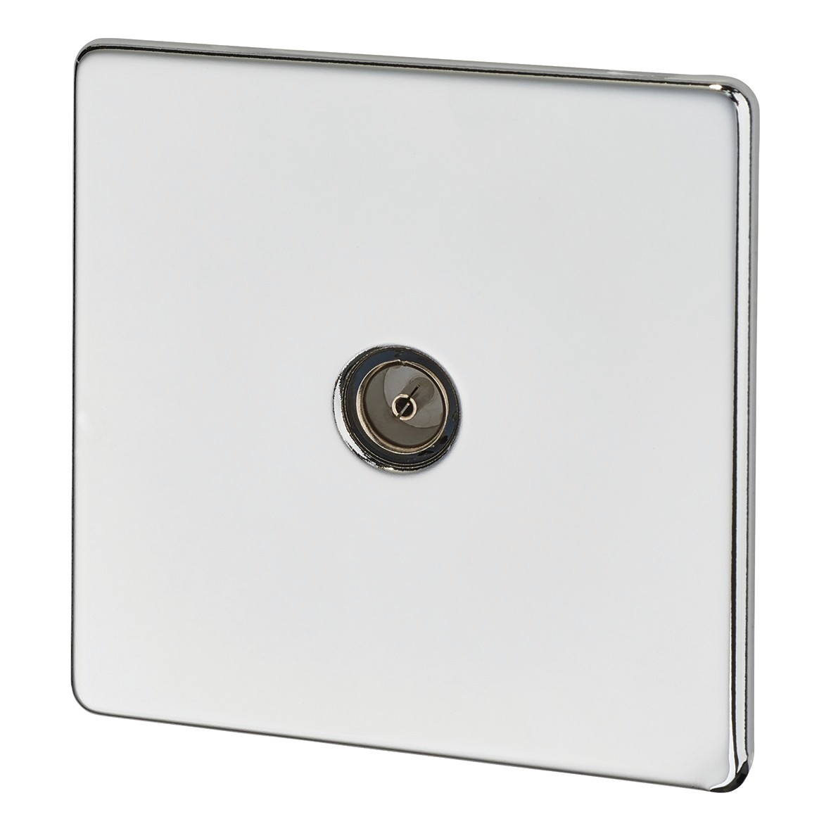 BG Screwless Flatplate 1 Gang Co-Axial & Satellite Socket - Polishe 777310