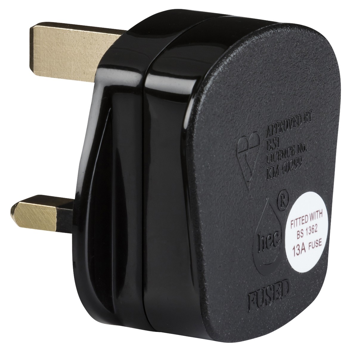 10x Knightsbridge 13A Fused Heavy Duty Plug Top - Black 778784