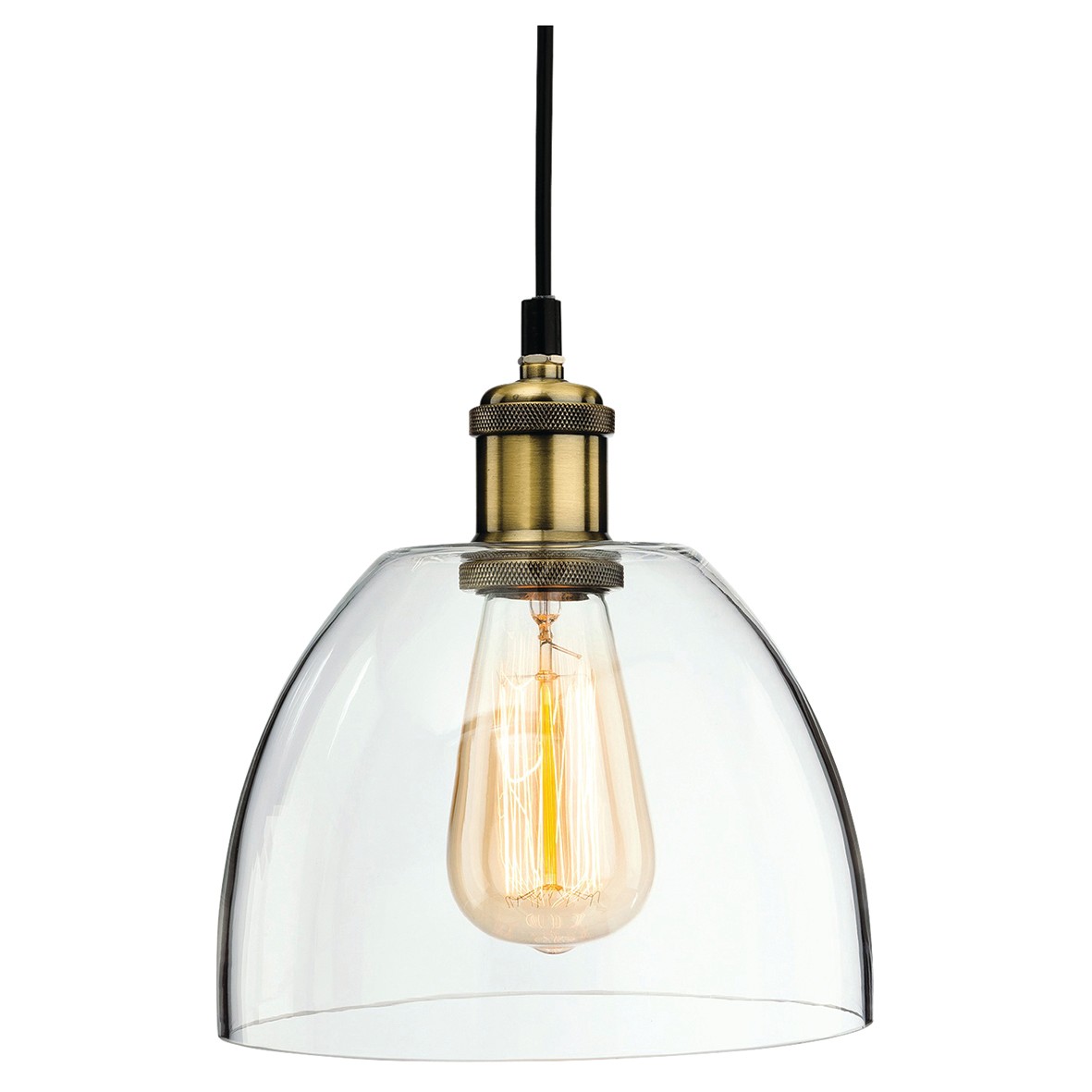 Altro Empire Domed Ceiling Light Pendant with Clear Glass Shade - Antiq 782819