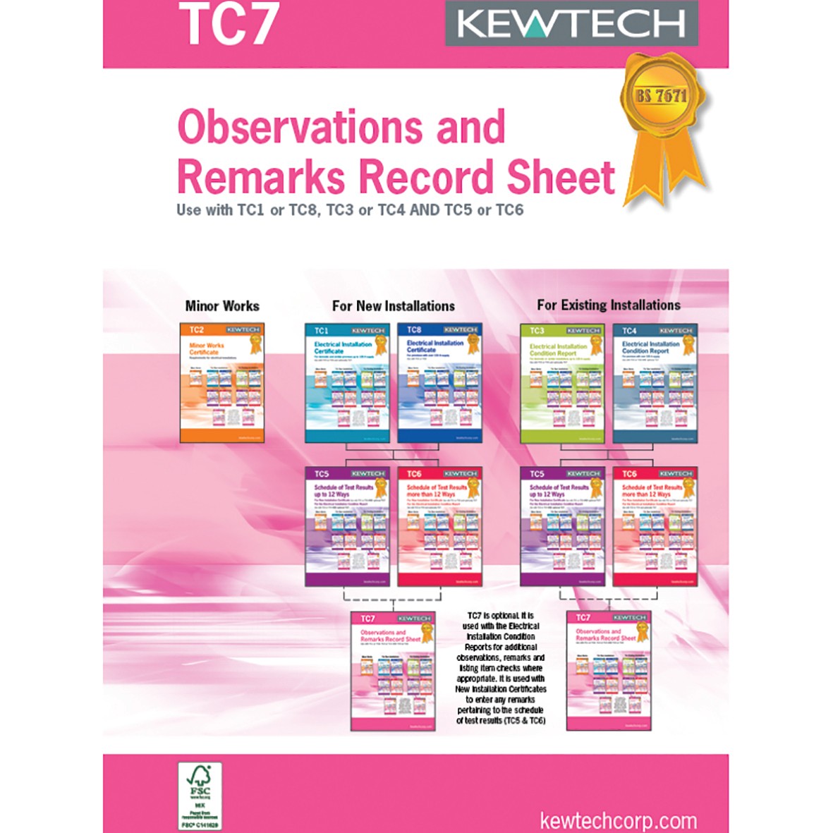 Kewtech Observation Record Sheets Log Book 783187
