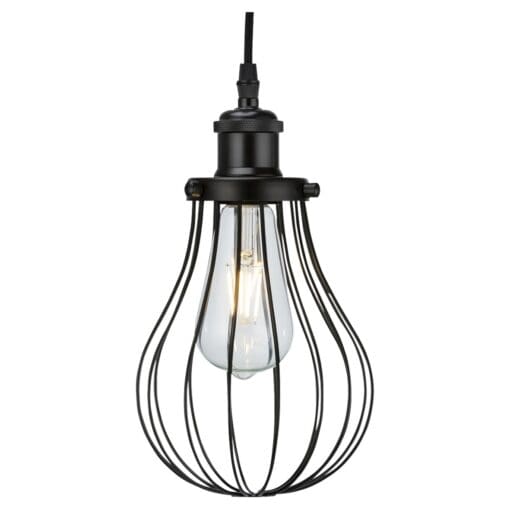 Knightsbridge Round Wire Ceiling Lamp Shade - Matt Black 784785