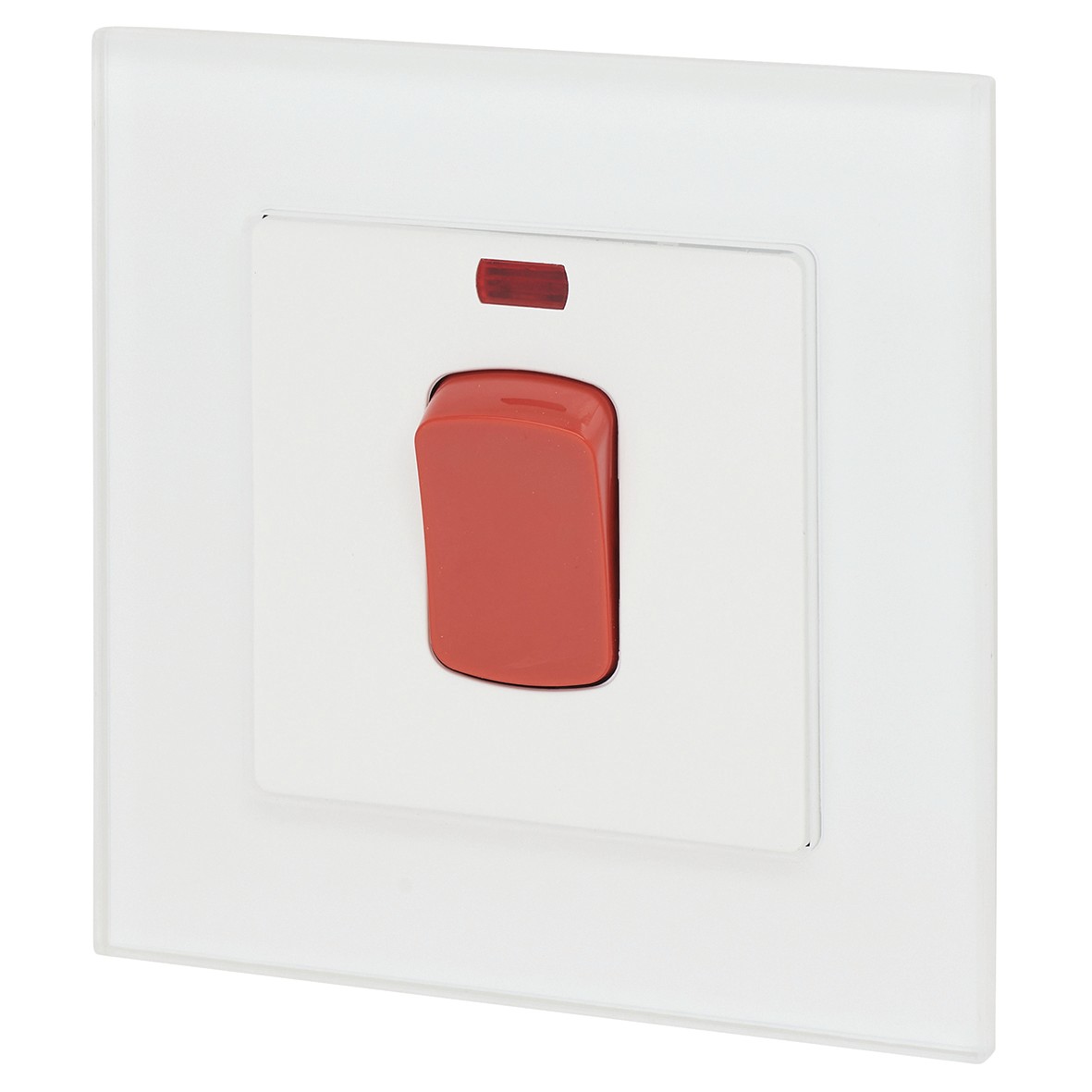 Retrotouch 45A DP Switch With Neon - White Plain Glass 786176