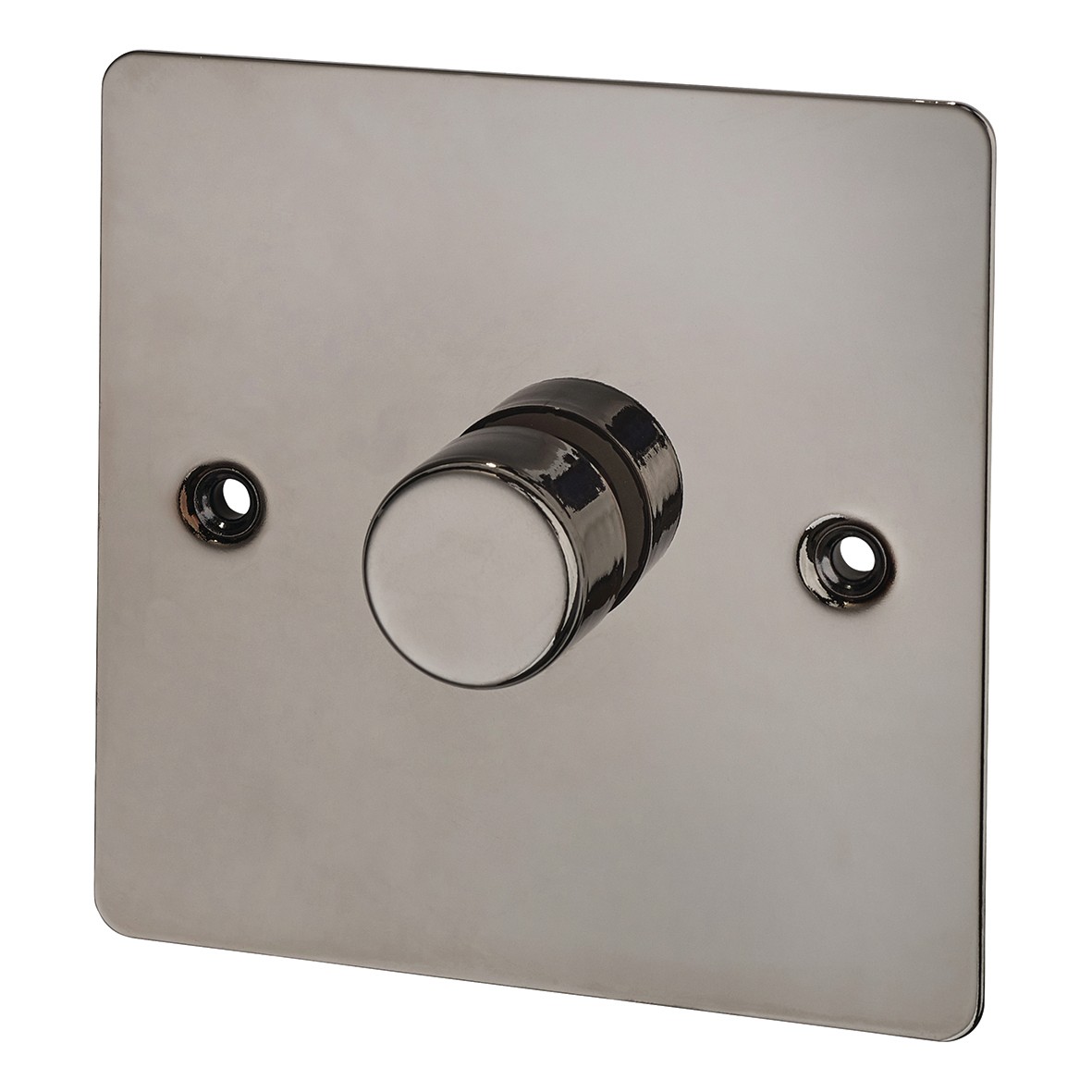BG Flatplate Screwed 200W 1 Gang 2 Way Dimmer - Black Nickel 792031