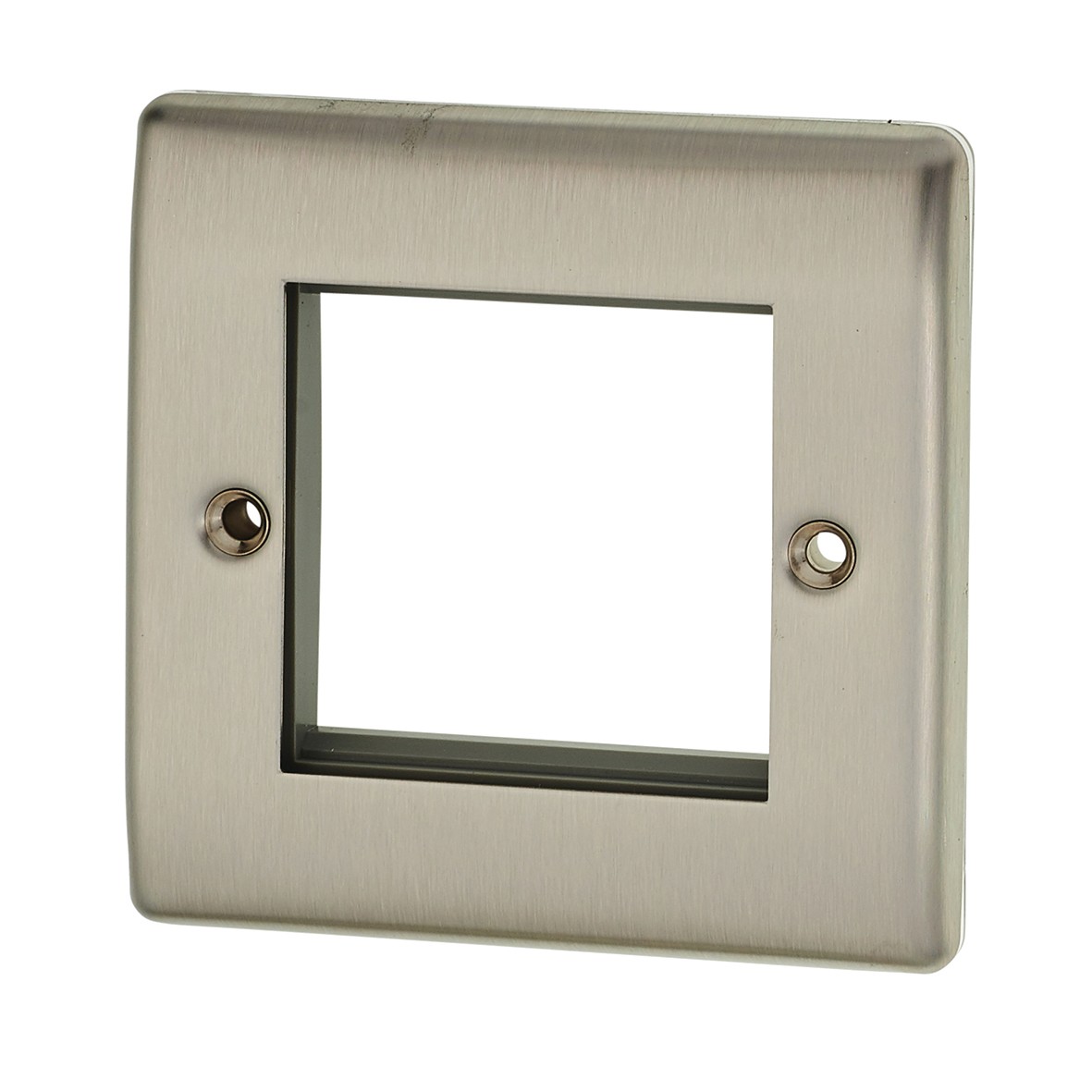BG 1 Gang 2 Euro Module Plate - Brushed Steel 795370