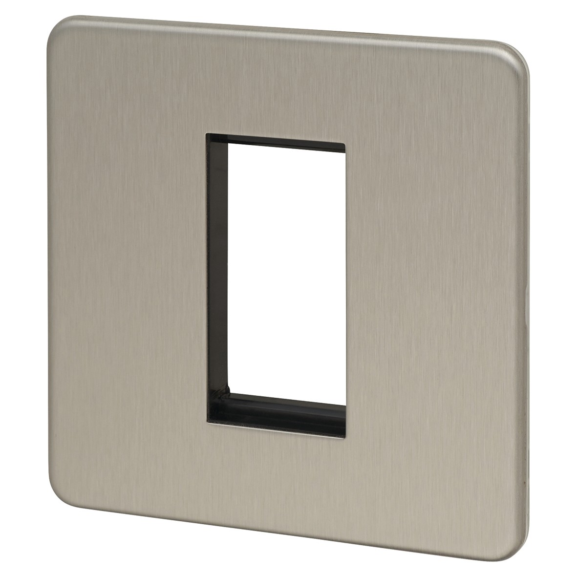 Knightsbridge 1 Gang Modular Faceplate - Brushed Chrome 797484