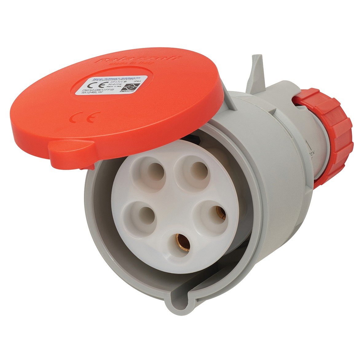 32A 4 Pin & Earth Trailing Socket - Red 800918
