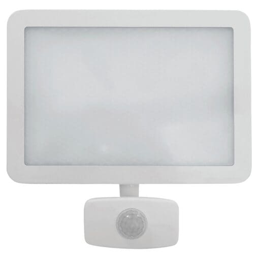 Eterna 10W LED Floodlight with PIR - IP44 - 4000K Cool White - White 802798