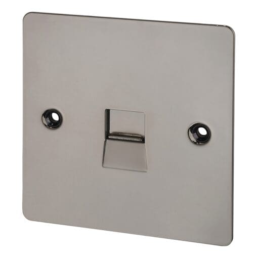BG Flatplate Screwed 1 Gang Telephone Slave - Black Nickel 806180