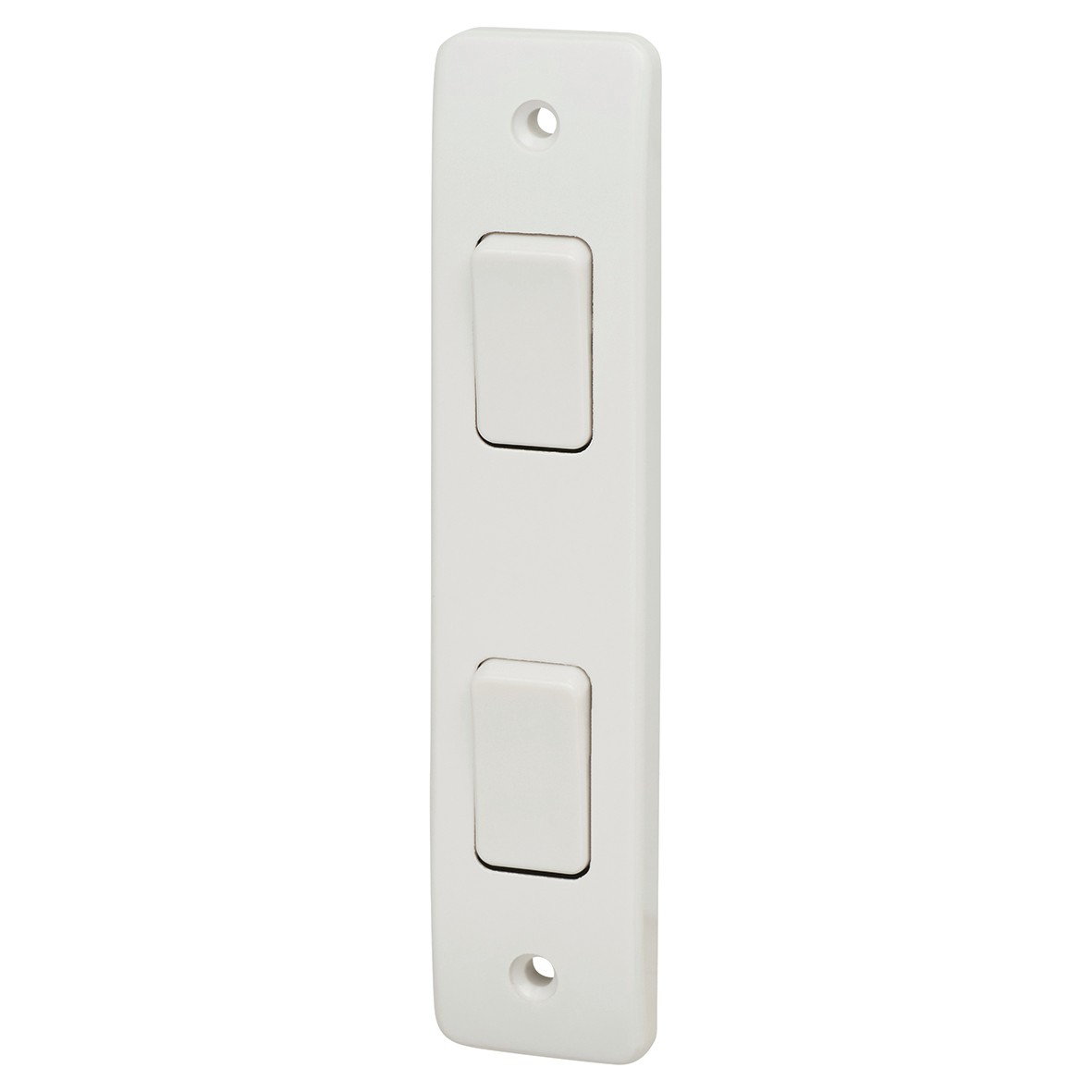 MK Logic Plus 10A 2 Gang 2 Way Single Pole Architrave Switch - White 809777