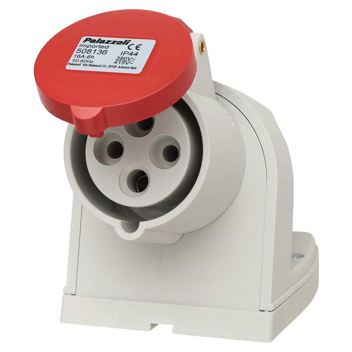 16A 3 Pin & Earth Surface Socket - Red 815714