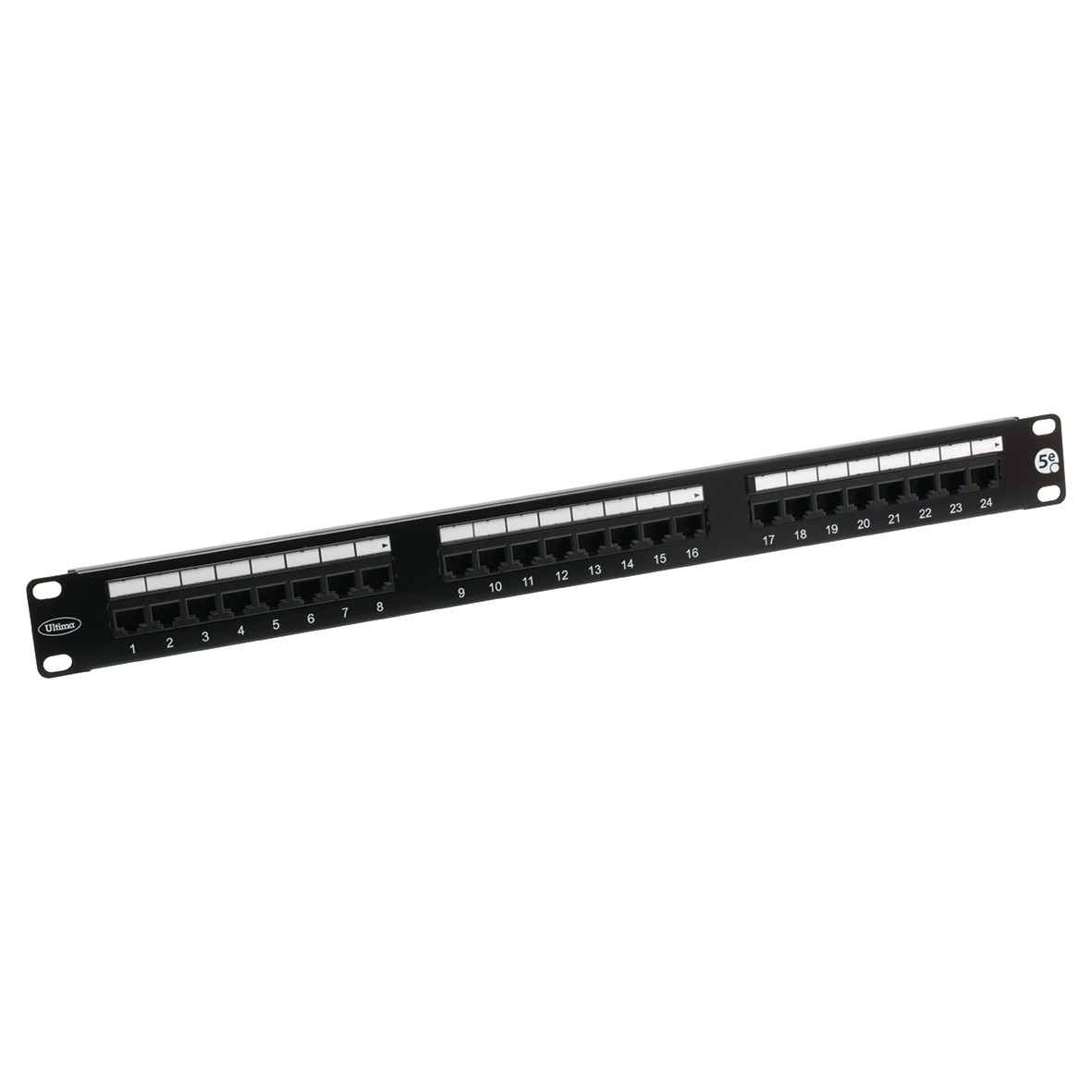 Patch Panel Cat5e Unshielded 24Port Rear Punch Black (H)1U x (W)19 826122