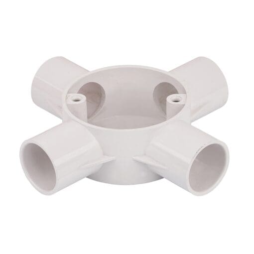 10x PVC Conduit 4 Way Box - 25mm - White 828148
