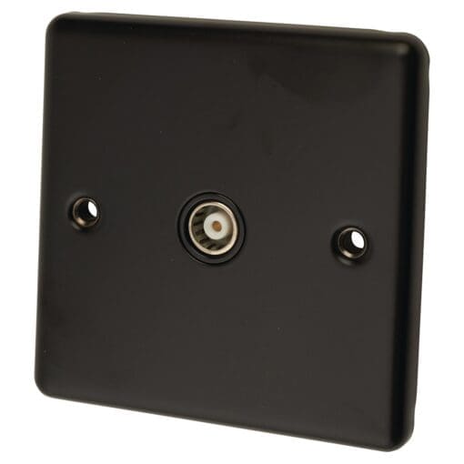 5x Eurolite Enhance Decorative 1Gang TV Coaxial Socket -Matt Black 831840