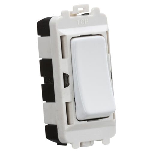 Knightsbridge 20AX 1 Way Double Pole Grid Switch - Matt White 834741