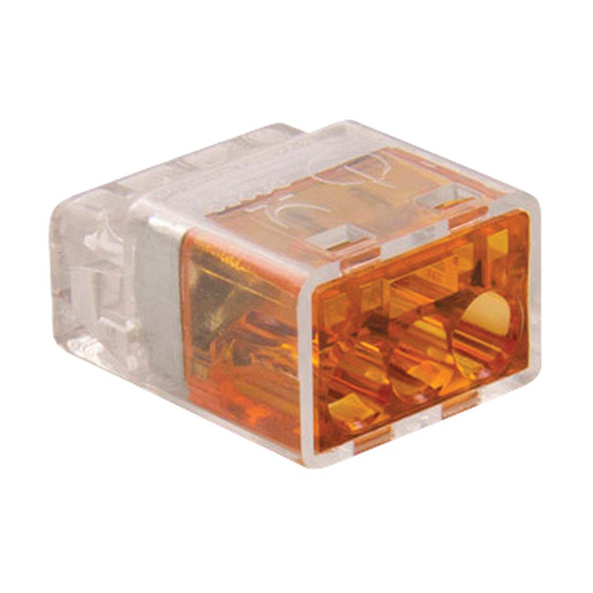 Unicrimp 24A 450V 3 Port Push In Wire Connector - Orange/Transparent 835384