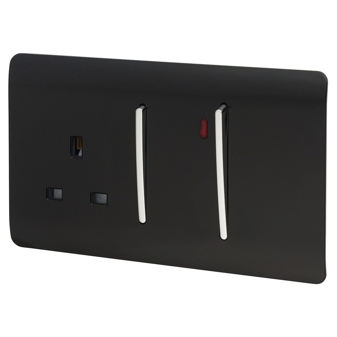 Trendi 45A Double Pole Screwless Cooker Switch with Neon & 13A Swit 835852