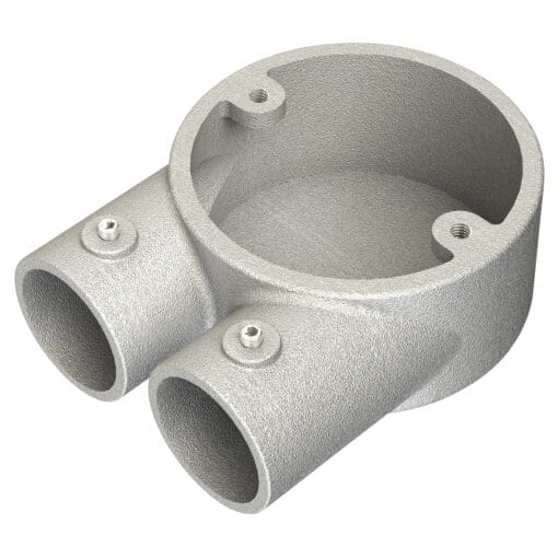 Metpro Conlok Steel Conduit 2 Way U Terminal Box - 25mm - Galvanised 837872