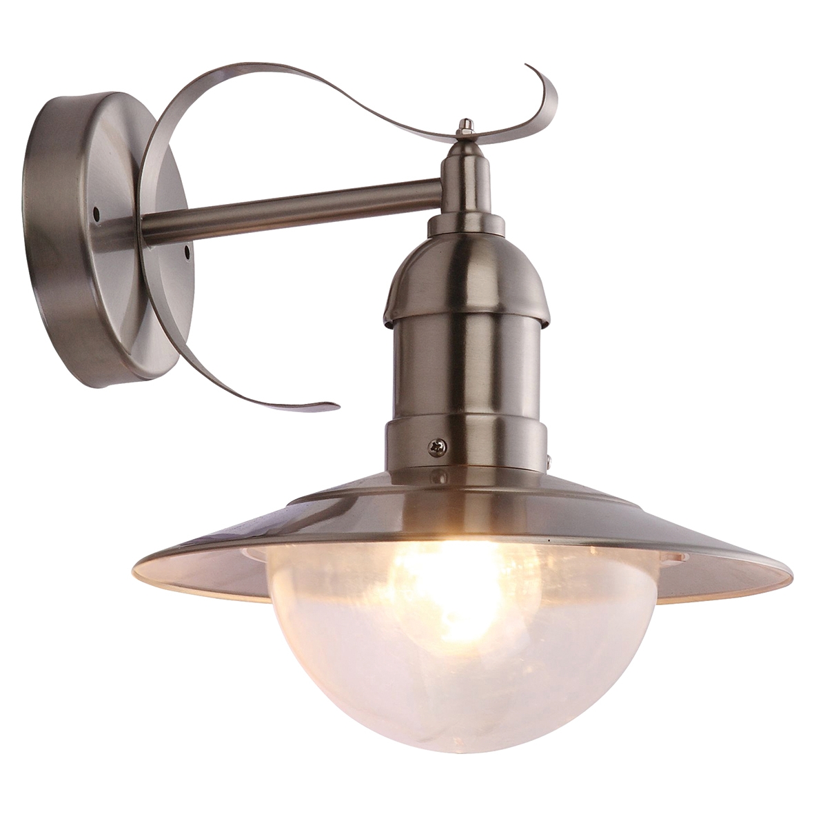 Globo Mixed Outdoor Wall Light - Brushed Stainless Steel 840687