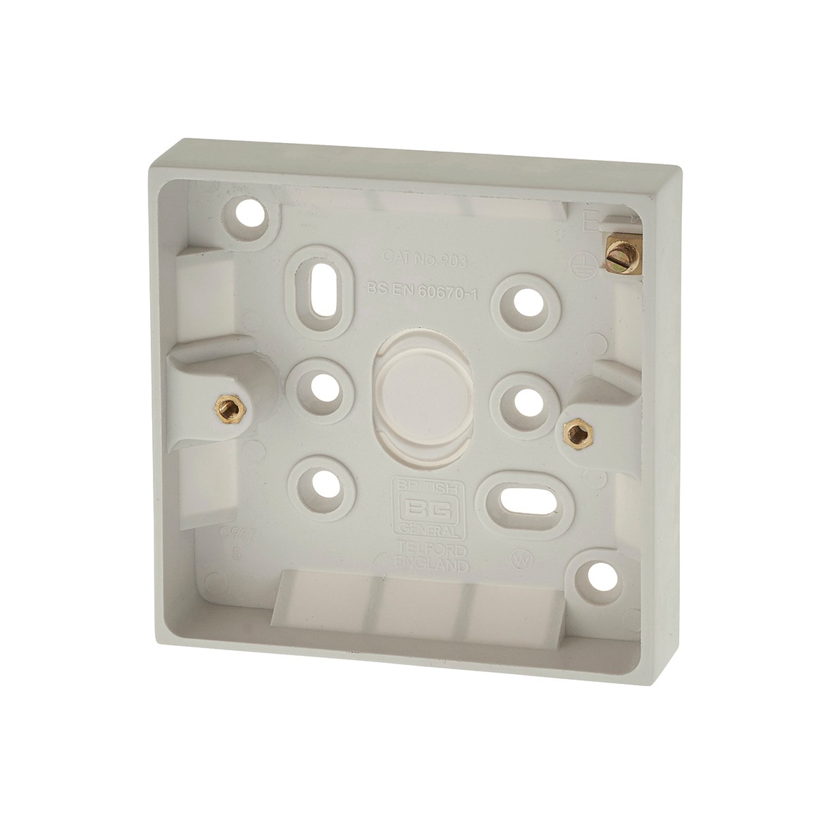10x BG 1 Gang Surface Pattress Box with Earth Terminal - 19mm - White 840858