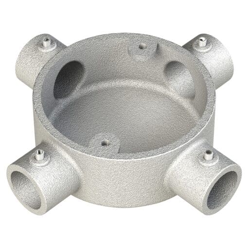 Metpro Conlok Steel Conduit 4 Way Terminal Box - 20mm - Galvanised 841263