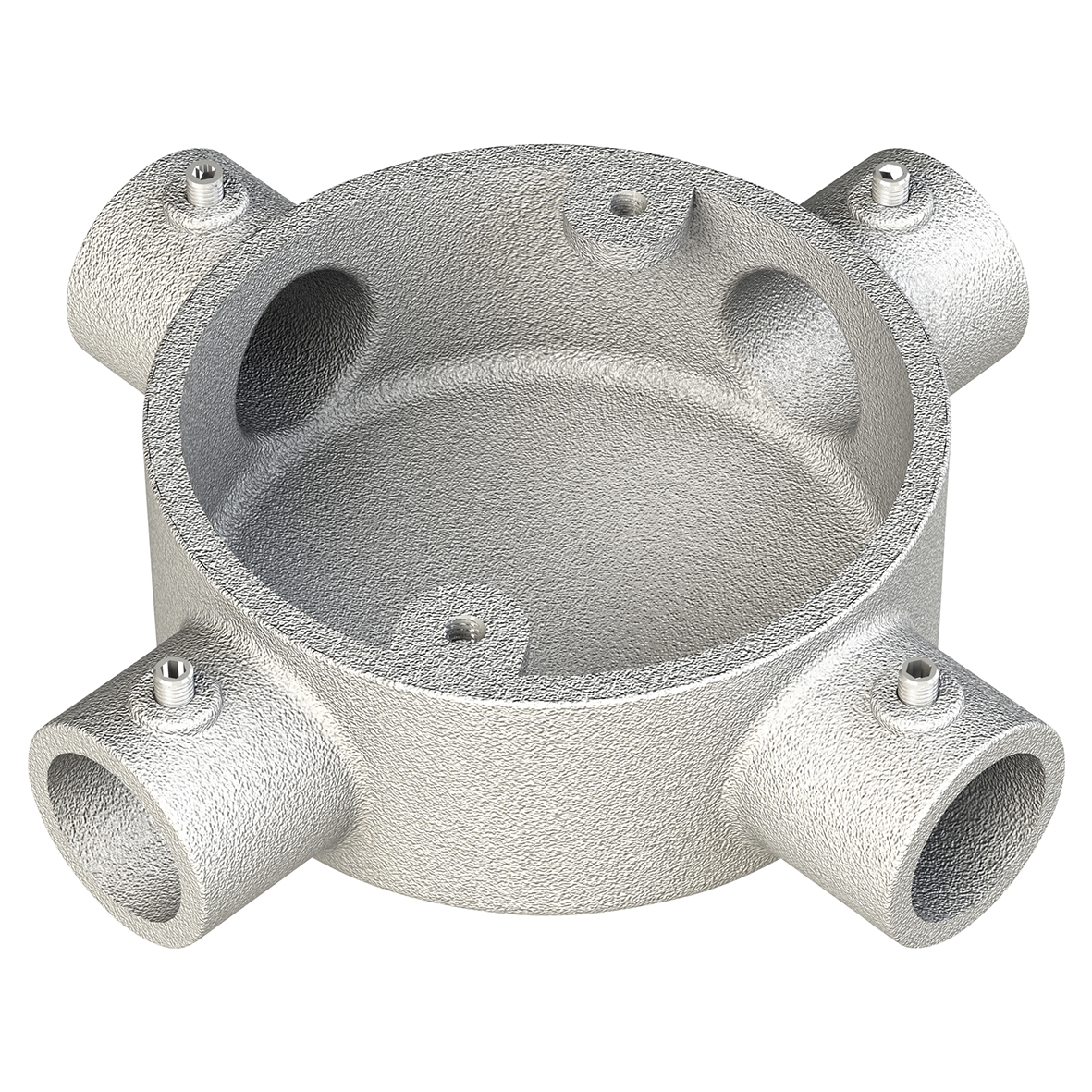 Metpro Conlok Steel Conduit 4 Way Terminal Box - 20mm - Galvanised 841263