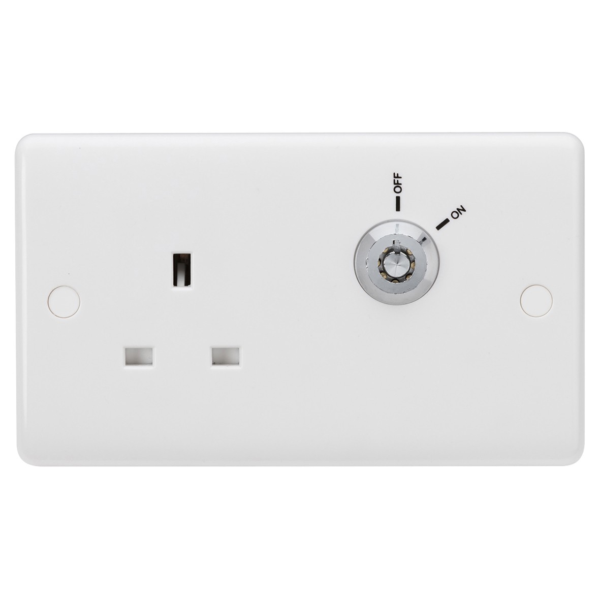 Knightsbridge 13A 2 Gang Double Pole Lockable Key Switch Socket 841694