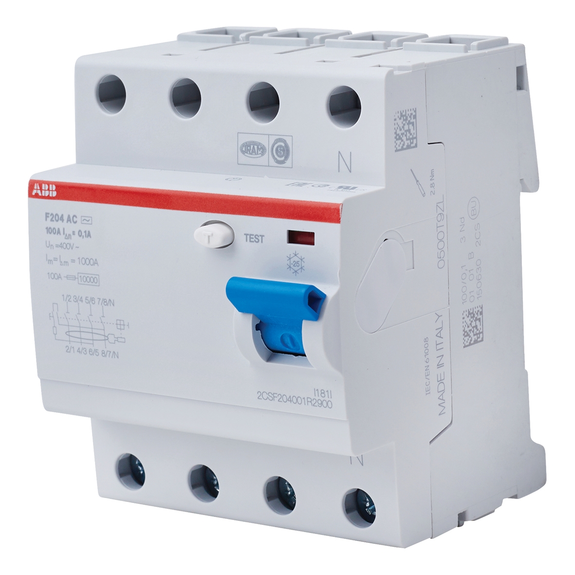 ABB 100A 100mA 4 Pole RCD 841814