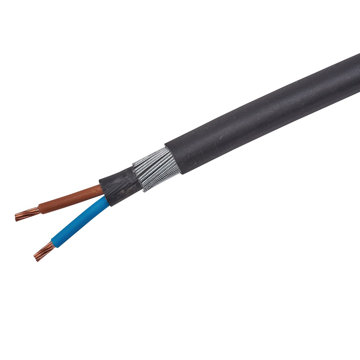 6942X 2 Core SWA Cable - 4mm x 25m - Black 842030