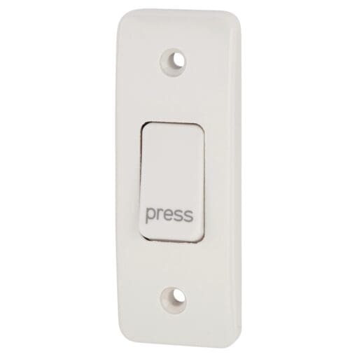 MK 10A 1 Gang Single Pole Architrave Press Switch - White 847207