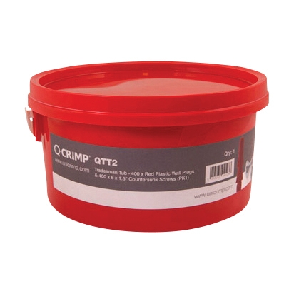 Unicrimp Wallplugs and Countersunk Screws - 8 x 1 1/5" - Red - Tub 849249