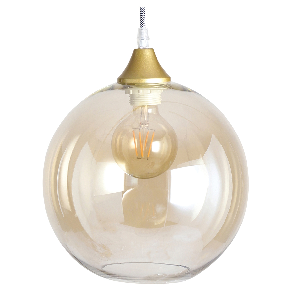 Amber Hand Blown Glass Globe Shade 849592