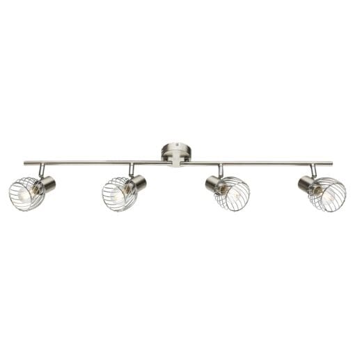 Globo Texas 4 Light Ceiling Light - Brushed Steel 852939